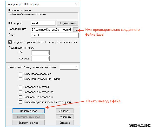 квик таблица обезличенных сделок